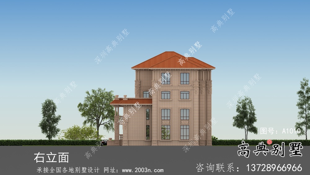 意大利风格豪华四层欧式别墅设计图纸