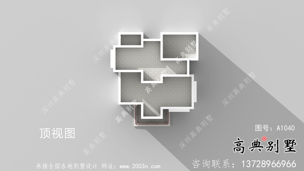 现代风格平屋顶别墅设计方案图+效果图