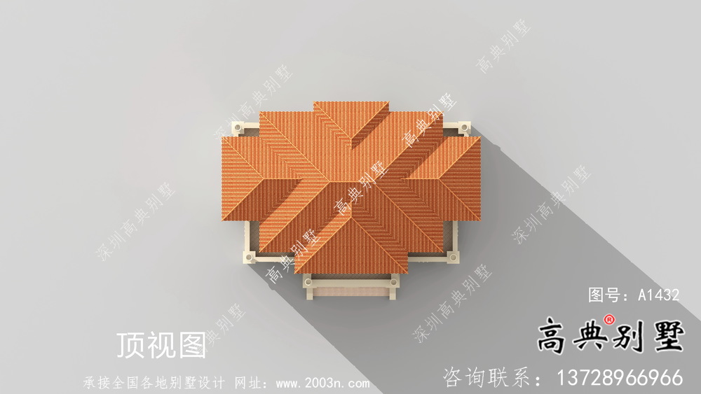 复式三层双拼欧式别墅外观效果图及设计图纸