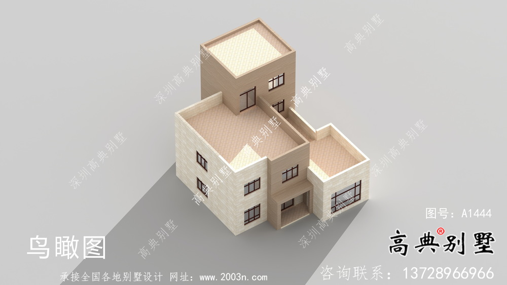 现代农村三层别墅设计效果图