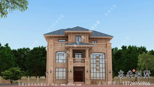 三层坡屋顶意大利风格新农村住宅设计