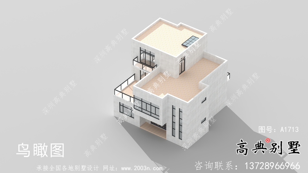 农村现代简易自建三层别墅全套设计及施工图纸