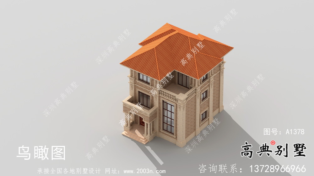 欧式风格复式三层别墅农村自建房设计图