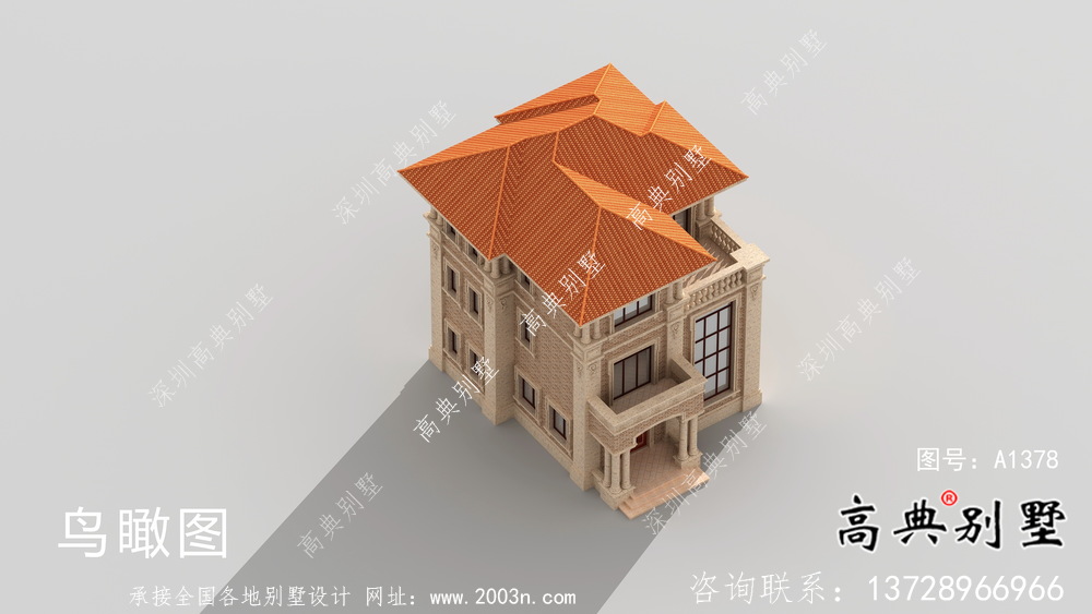 欧式风格复式三层别墅农村自建房设计图
