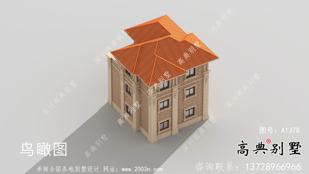 欧式风格复式三层别墅农村自建房设计图