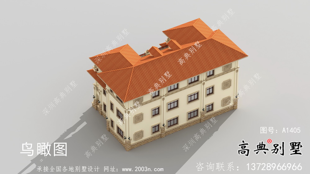 三层复式欧式风格双拼别墅设计图纸