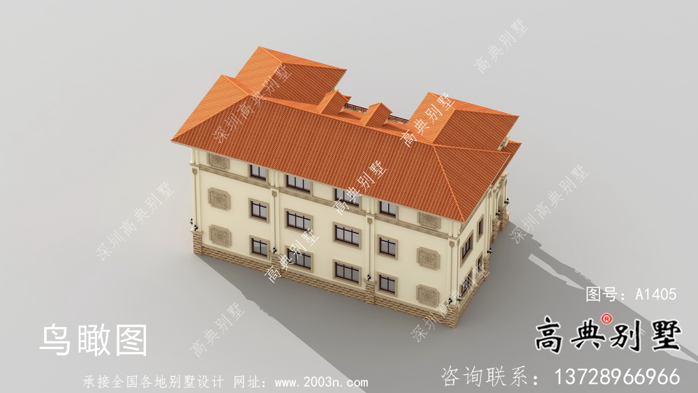 三层复式欧式风格双拼别墅设计图纸