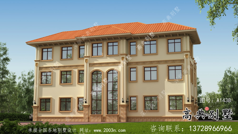 农村欧式风格，意大利风格双拼别墅设计图