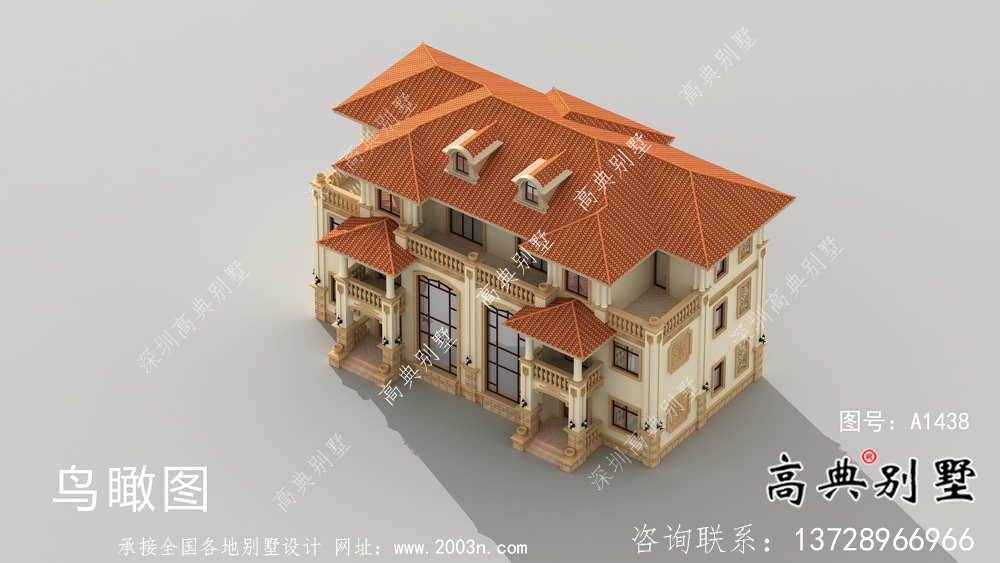 农村欧式风格，意大利风格双拼别墅设计图