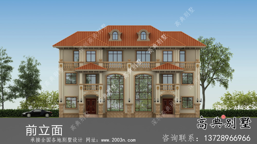 农村欧式风格，意大利风格双拼别墅设计图