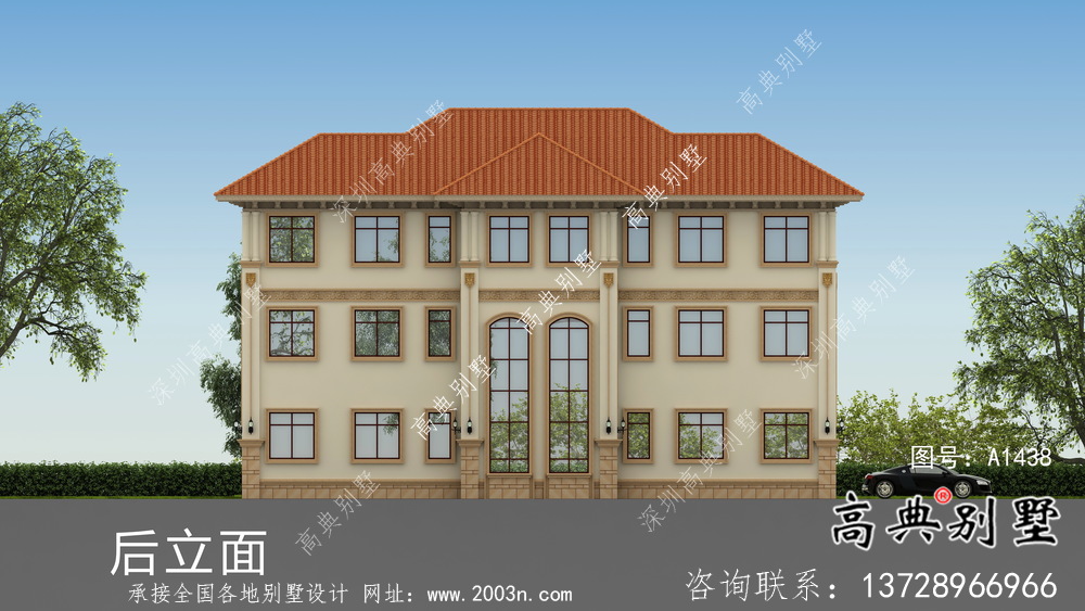 农村欧式风格，意大利风格双拼别墅设计图