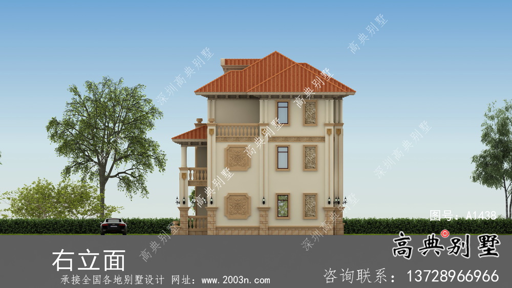 农村欧式风格，意大利风格双拼别墅设计图