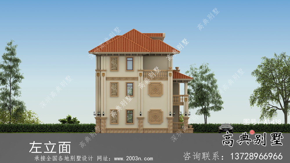 农村欧式风格，意大利风格双拼别墅设计图