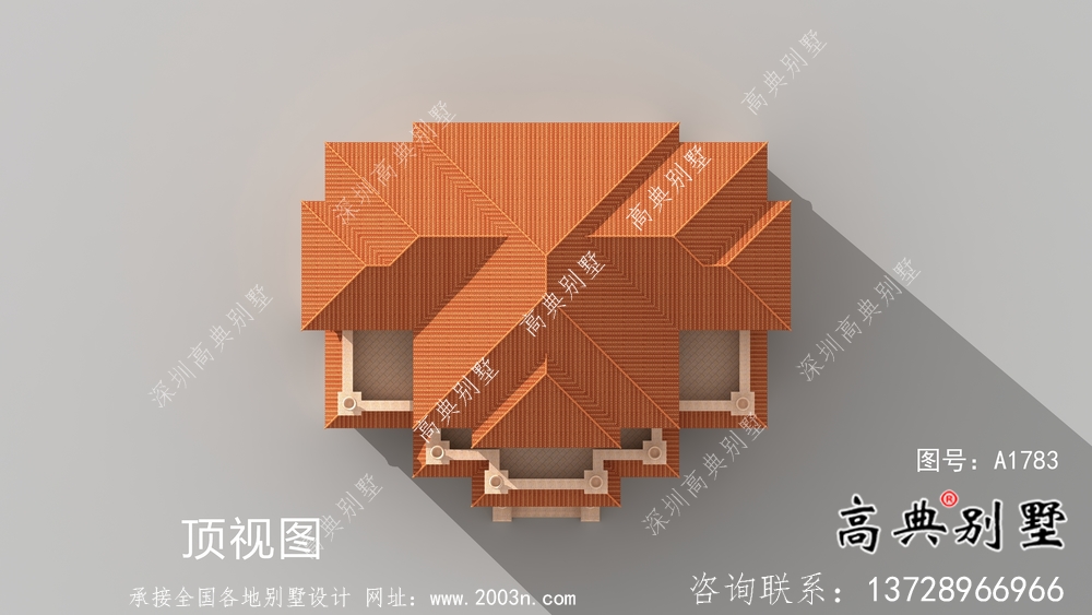 欧式石材三层双拼别墅设计图纸