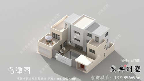 经济实用型现代风格院子别墅建筑结构