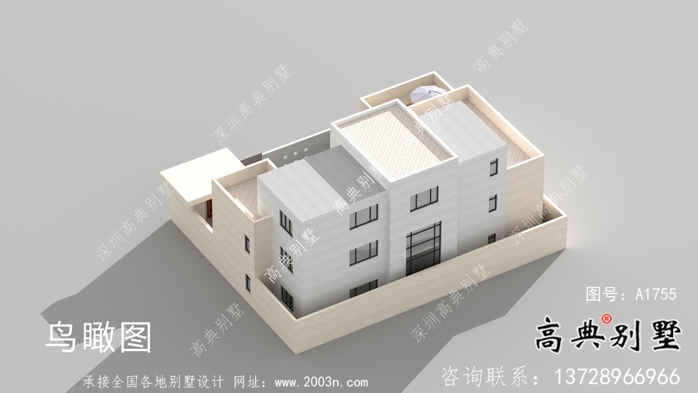 经济实用型现代风格院子别墅建筑结构图