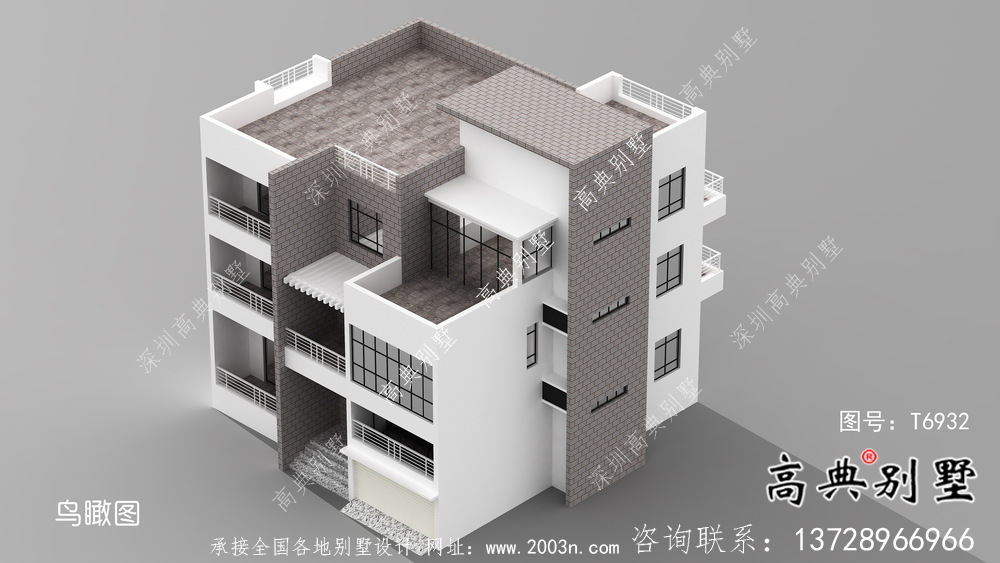 实用美观二层新型现代风格农村别墅带车库