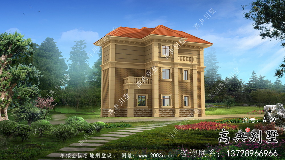 新农村三层欧式别墅设计图建设