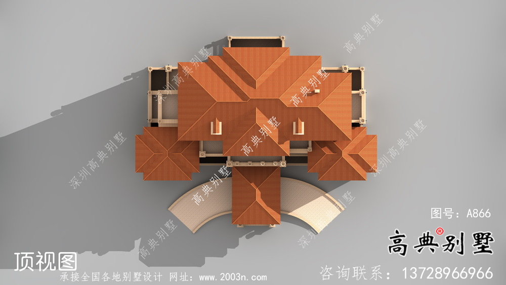 欧式三层奢华别墅设计图纸及外观效果图