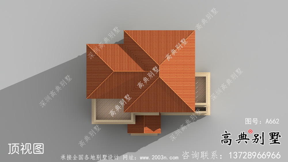 三层豪华大气中式风格别墅建筑设计图