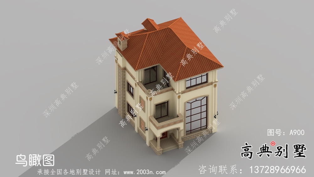 独栋欧式，意大利风格三层别墅设计图