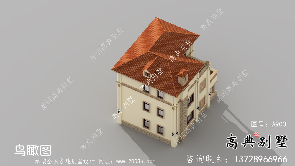 独栋欧式，意大利风格三层别墅设计图