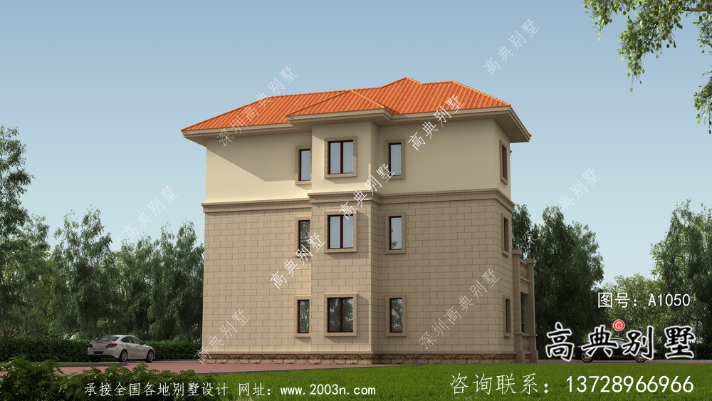 乡村二层欧式风格住宅设计图含结构图
