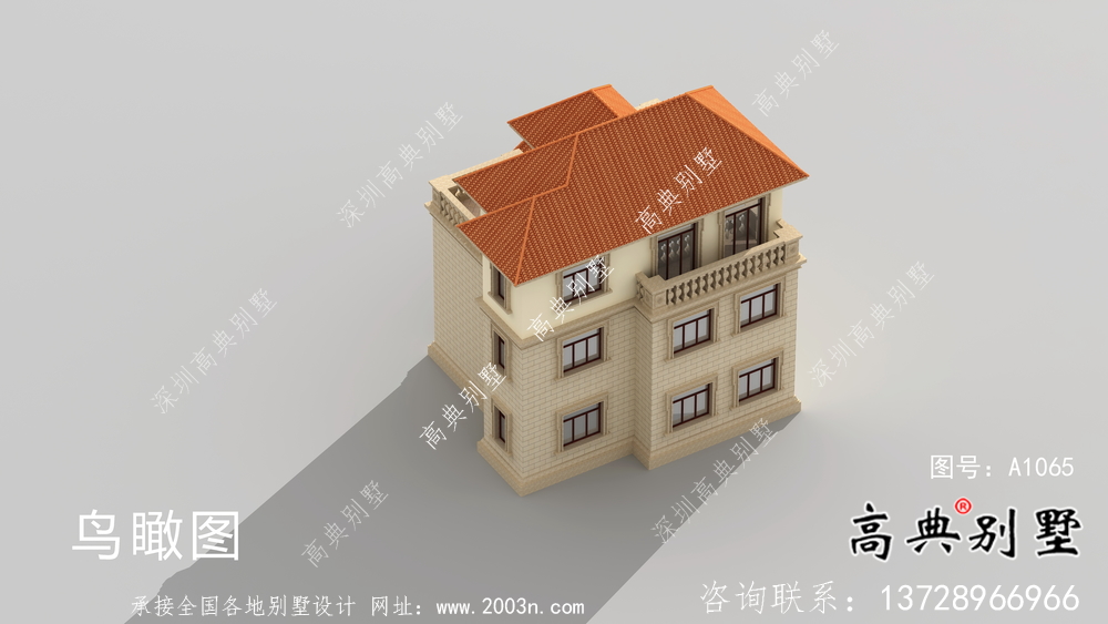 含效果图三层欧式风格别墅设计图