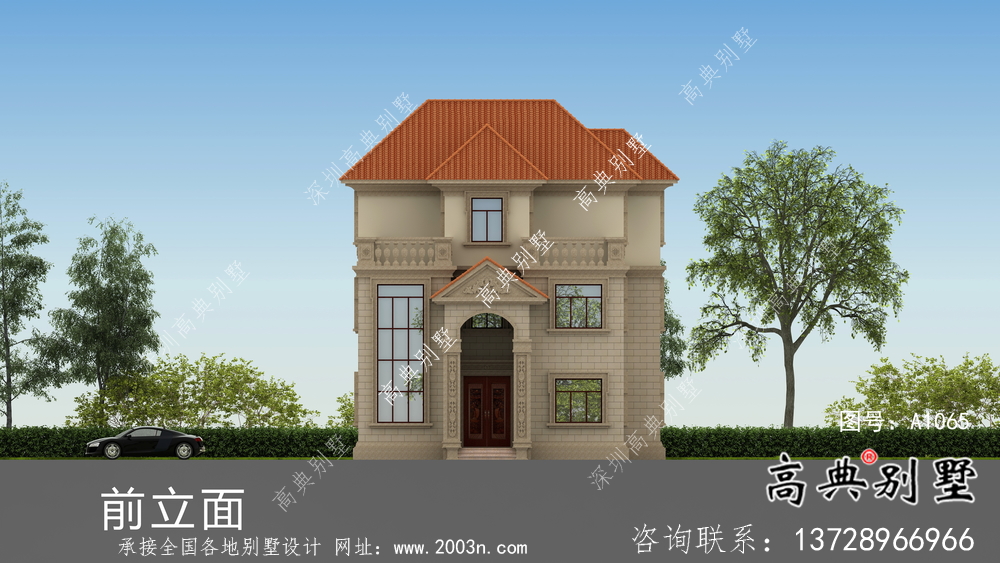 含效果图三层欧式风格别墅设计图