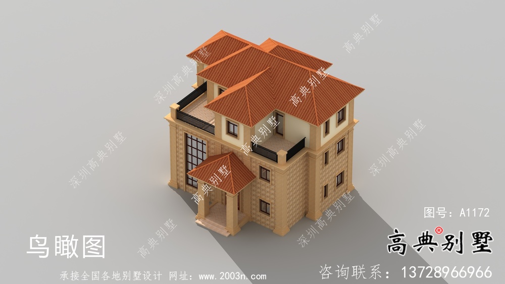农村欧式三层复式别墅设计图纸