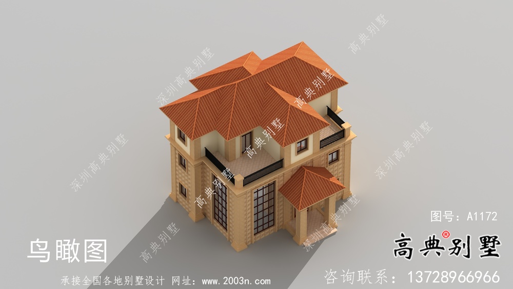 农村欧式三层复式别墅设计图纸