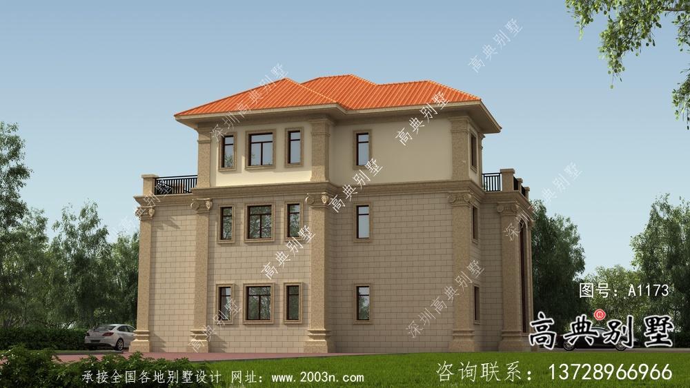 简欧复式三层别墅设计图+效果图