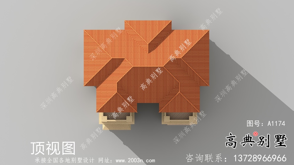 坡屋顶欧式风格三层别墅设计图
