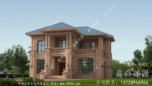 二层意大利风格效果图，别墅设计图
