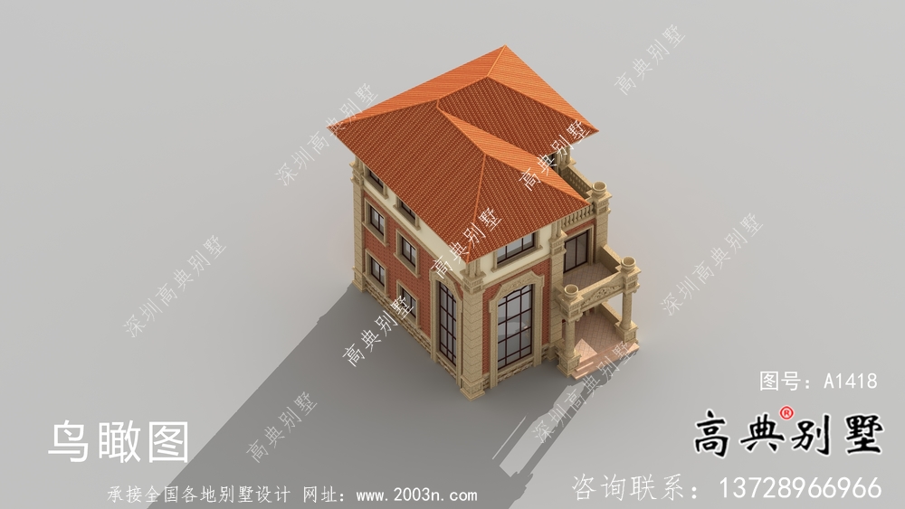 全套法式风格三层坡屋顶别墅方案带效果图