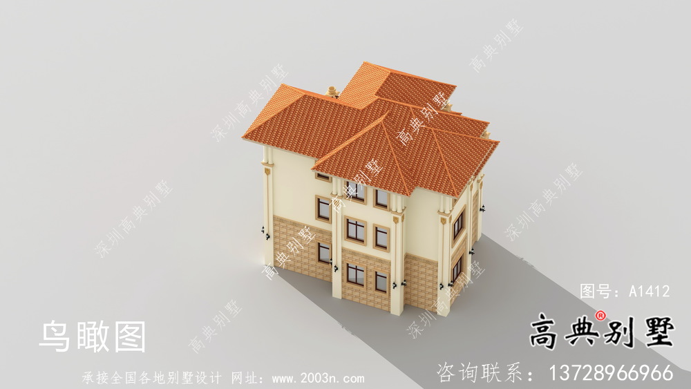 意大利风格三层农村别墅设计图