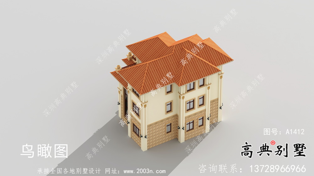 意大利风格三层农村别墅设计图