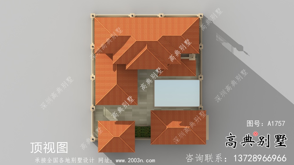 欧式三层奢华别墅效果图及设计图纸