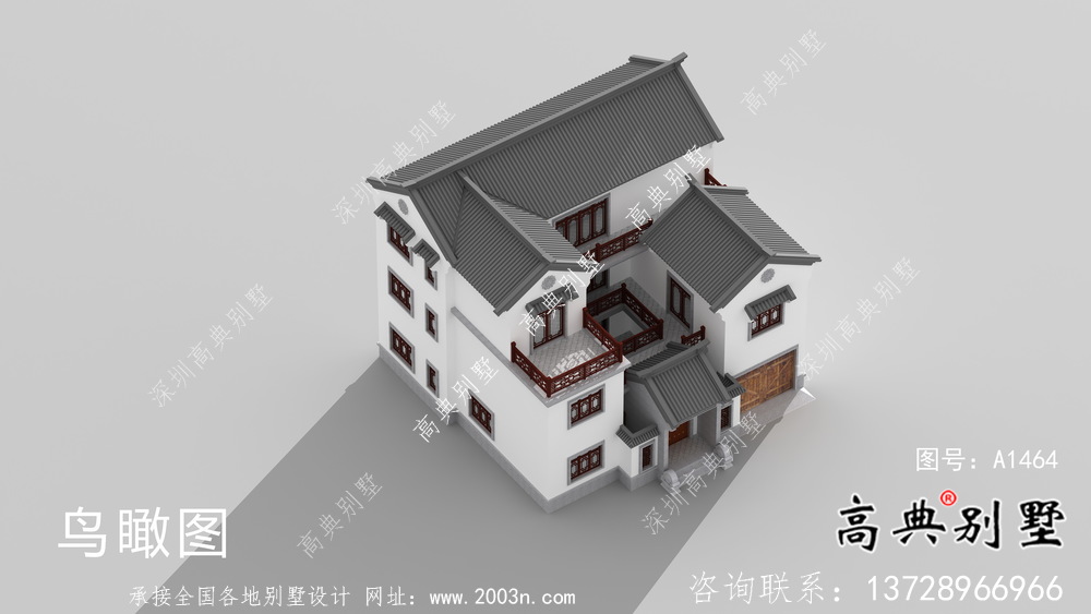 大型新中式三层别墅建筑方案设计带效果图