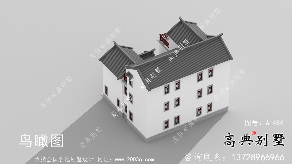 大型新中式三层别墅建筑方案设计带效果图