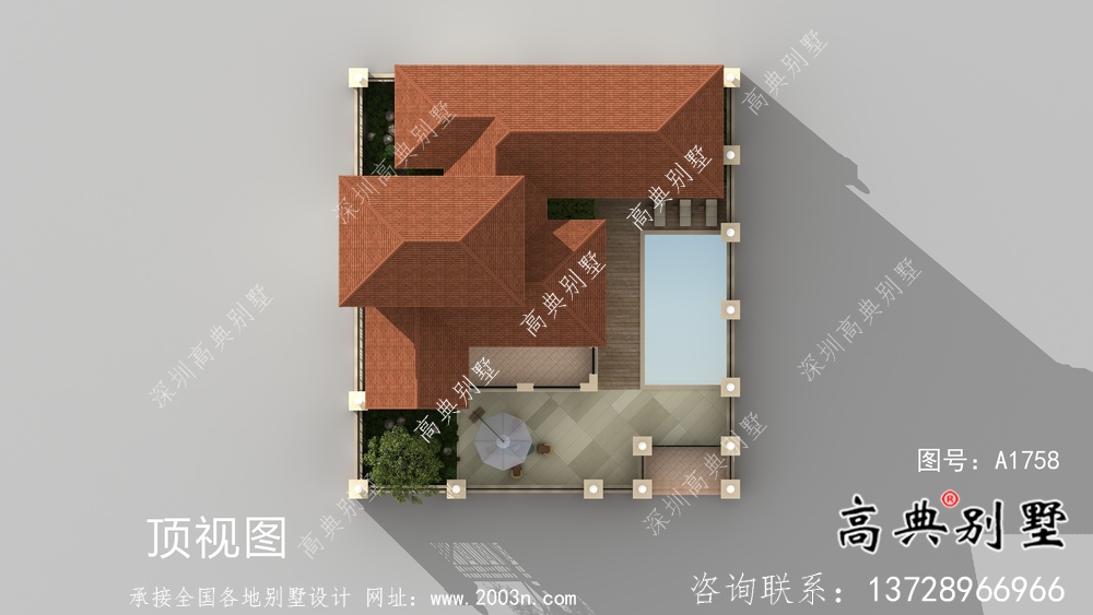 超豪华三层欧式别墅带院子设计图纸