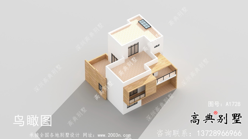农村气派玲珑现代风格平屋顶别墅设计图