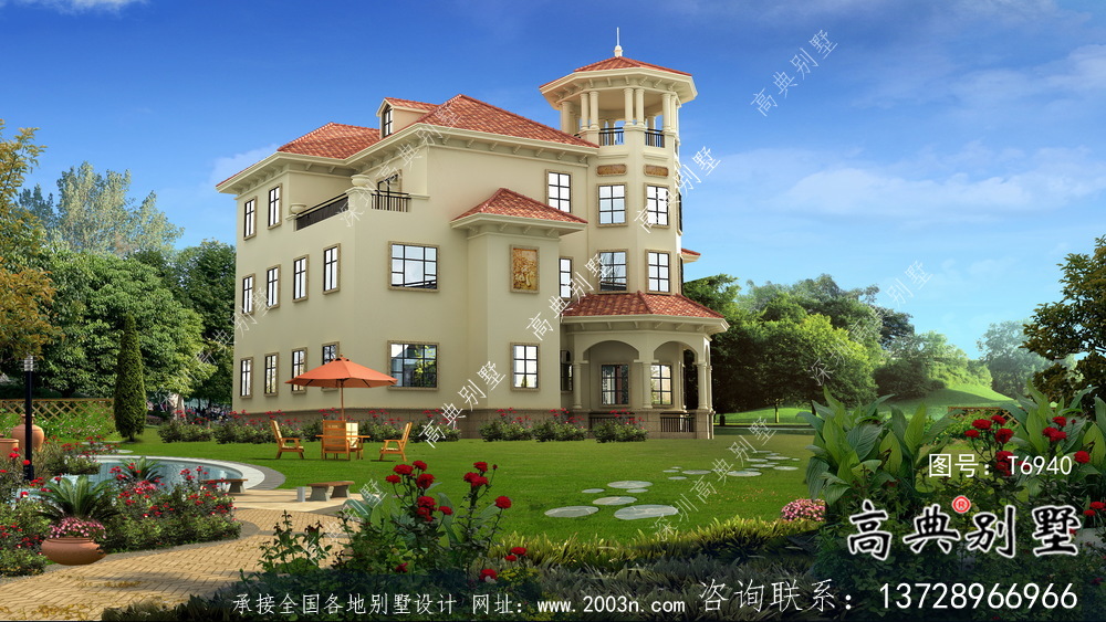 三层意大利风格住宅建筑设计方案图
