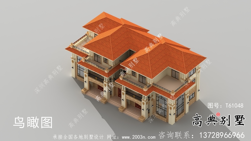 豪华三层欧式双拼别墅设计图纸及施工图
