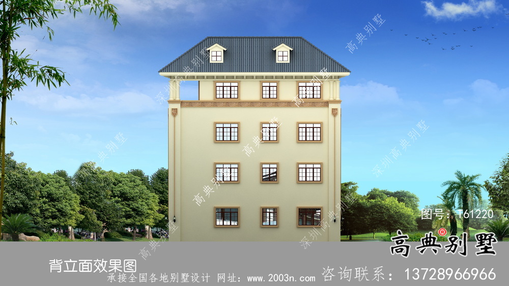 四层意大利风格大方简洁别墅设计效果图