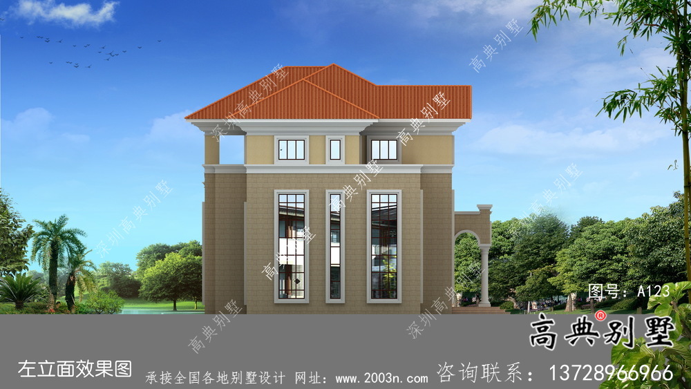 复式三层欧式乡村自建别墅设计图纸