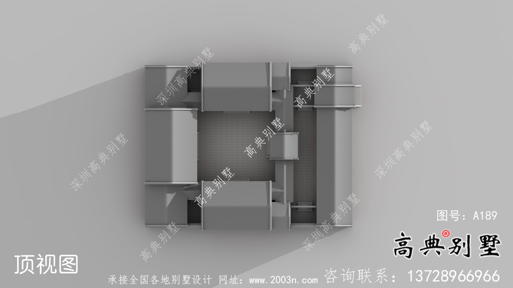 朴素四合院，院子别墅设计图纸+效果图