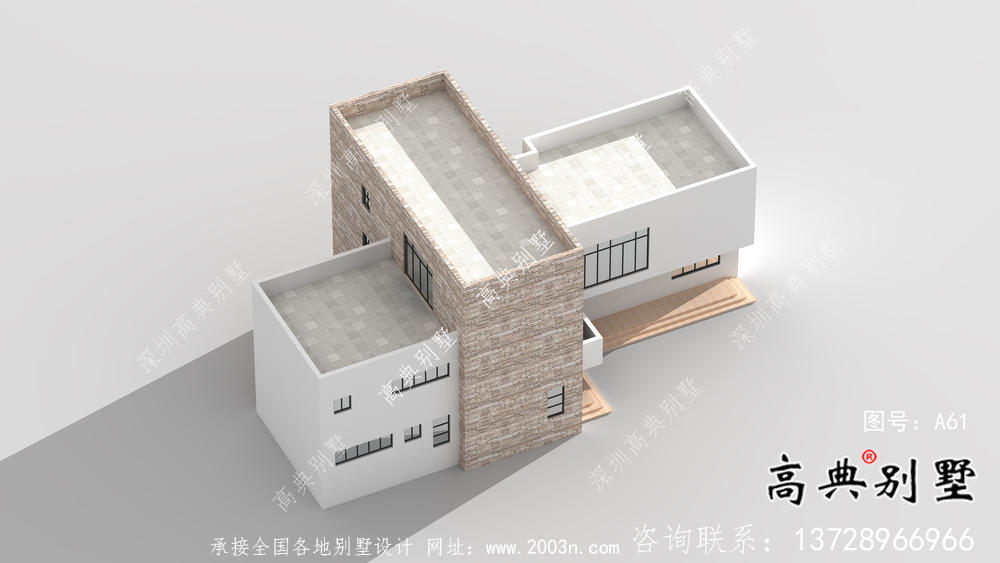 现代风格三层平屋顶别墅设计图