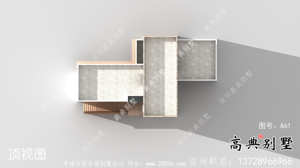 现代风格三层平屋顶别墅设计图