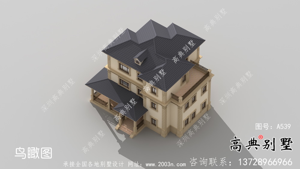 新农村欧式三层别墅自建别墅设计效果图纸全套